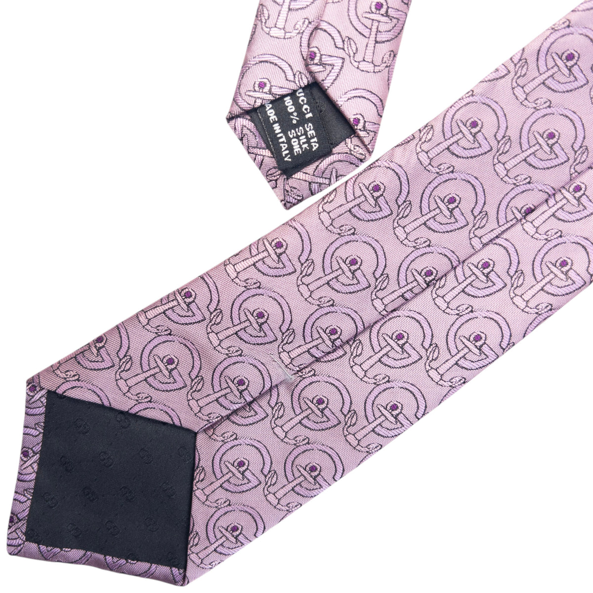 Vintage 2000s Gucci Monogram Anchor Silk Tie