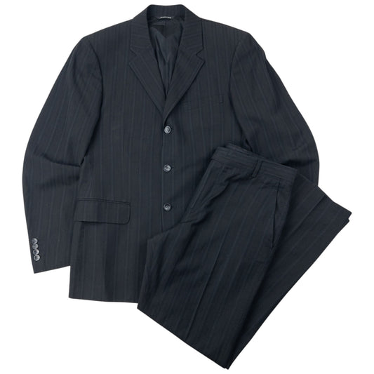 Vintage 2000s Versace Versus Pinstripe Jacket & Trousers Suit Set Size XL