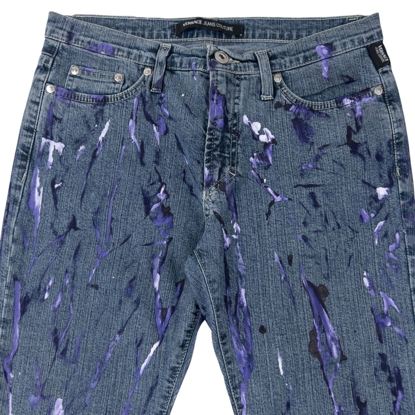 Vintage 2000s Versace Jeans Couture Painted Denim Jeans Womens Size W30