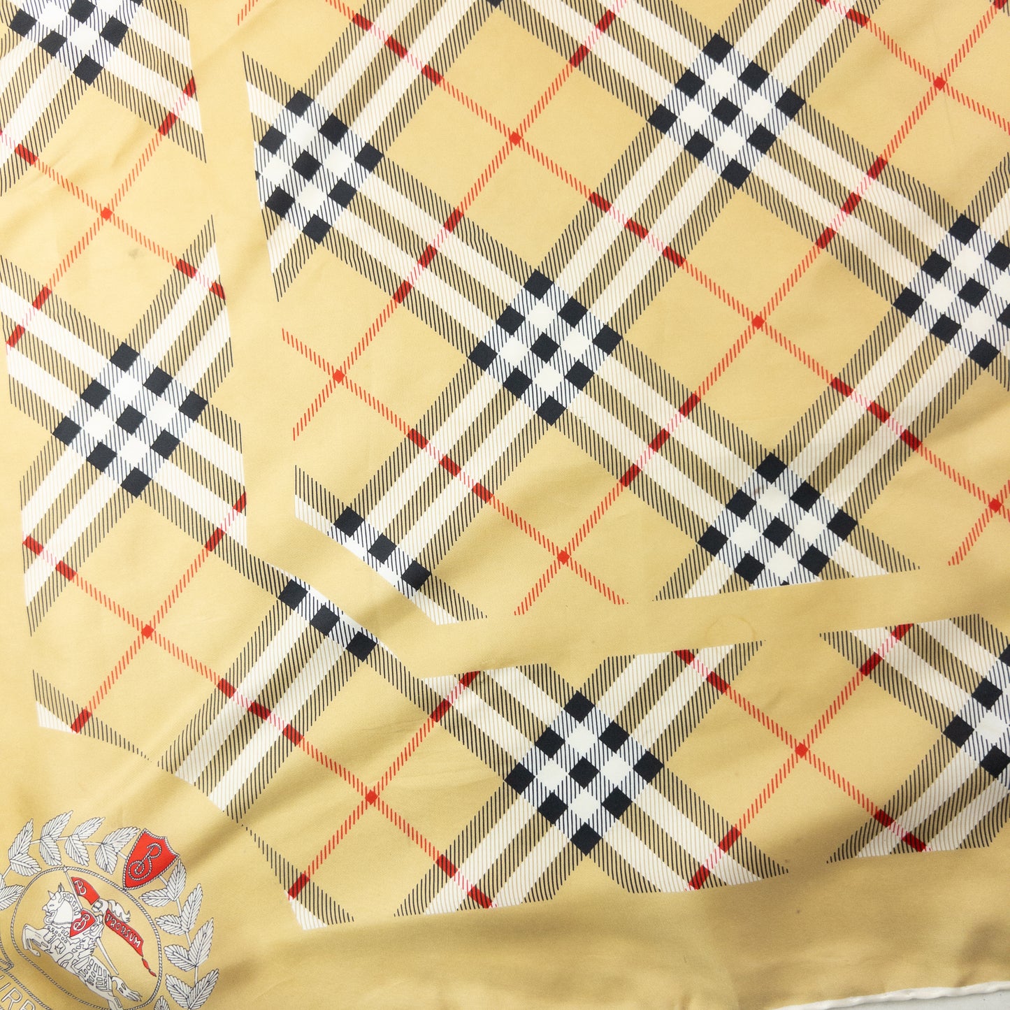 Vintage 90s Burberry Nova Check Silk Scarf