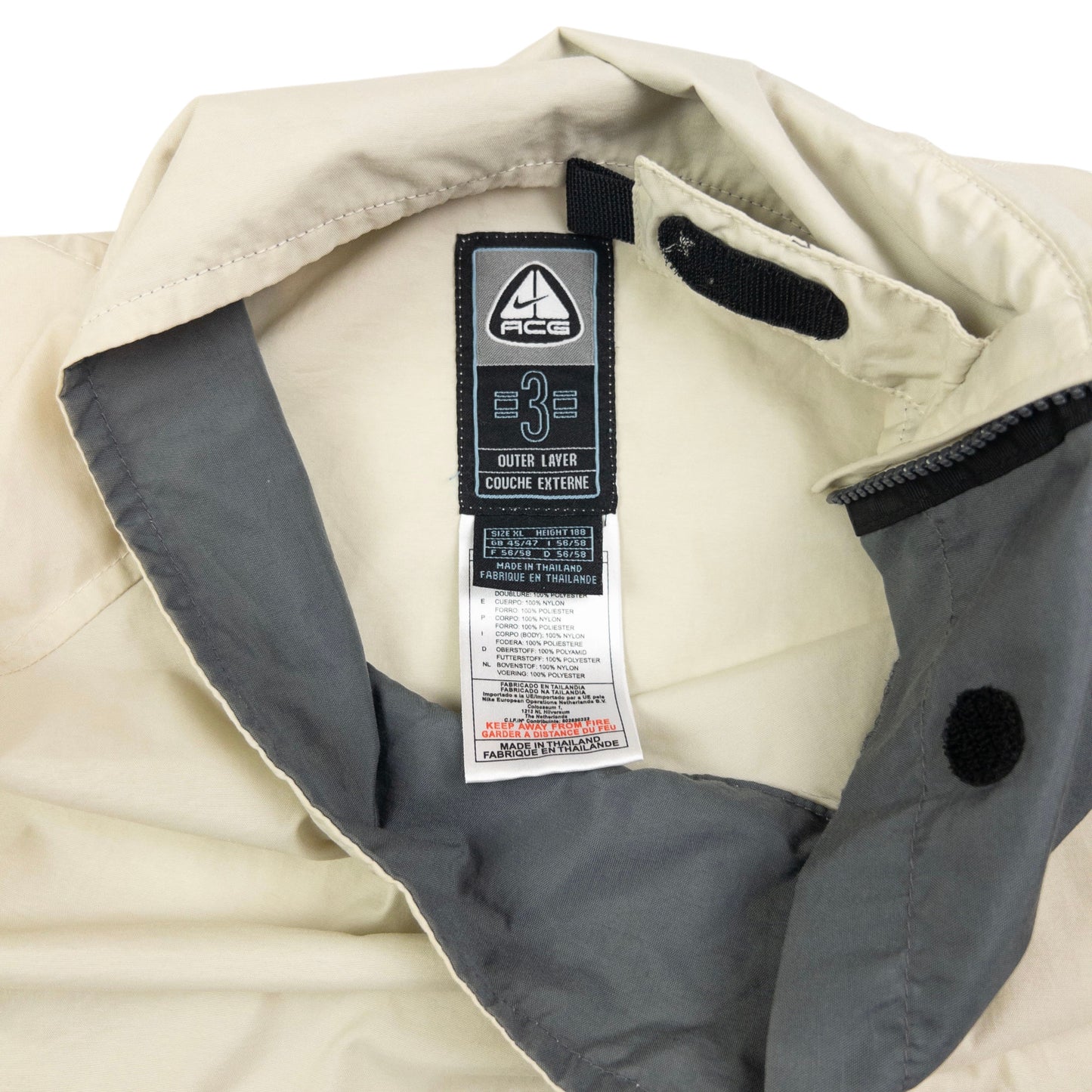 Vintage Nike ACG Asymmetric Kayak Q Zip Jacket Size XL