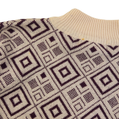Vintage 80sYSL Yves Saint Laurent Pattern Wool Knit Jumper Size S