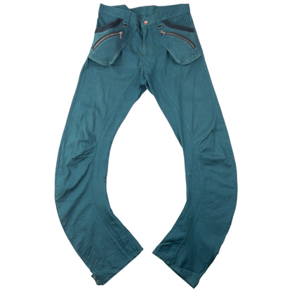 Vintage 2000s PPFM Curved Stacked Leg Cargo Trousers Size W31