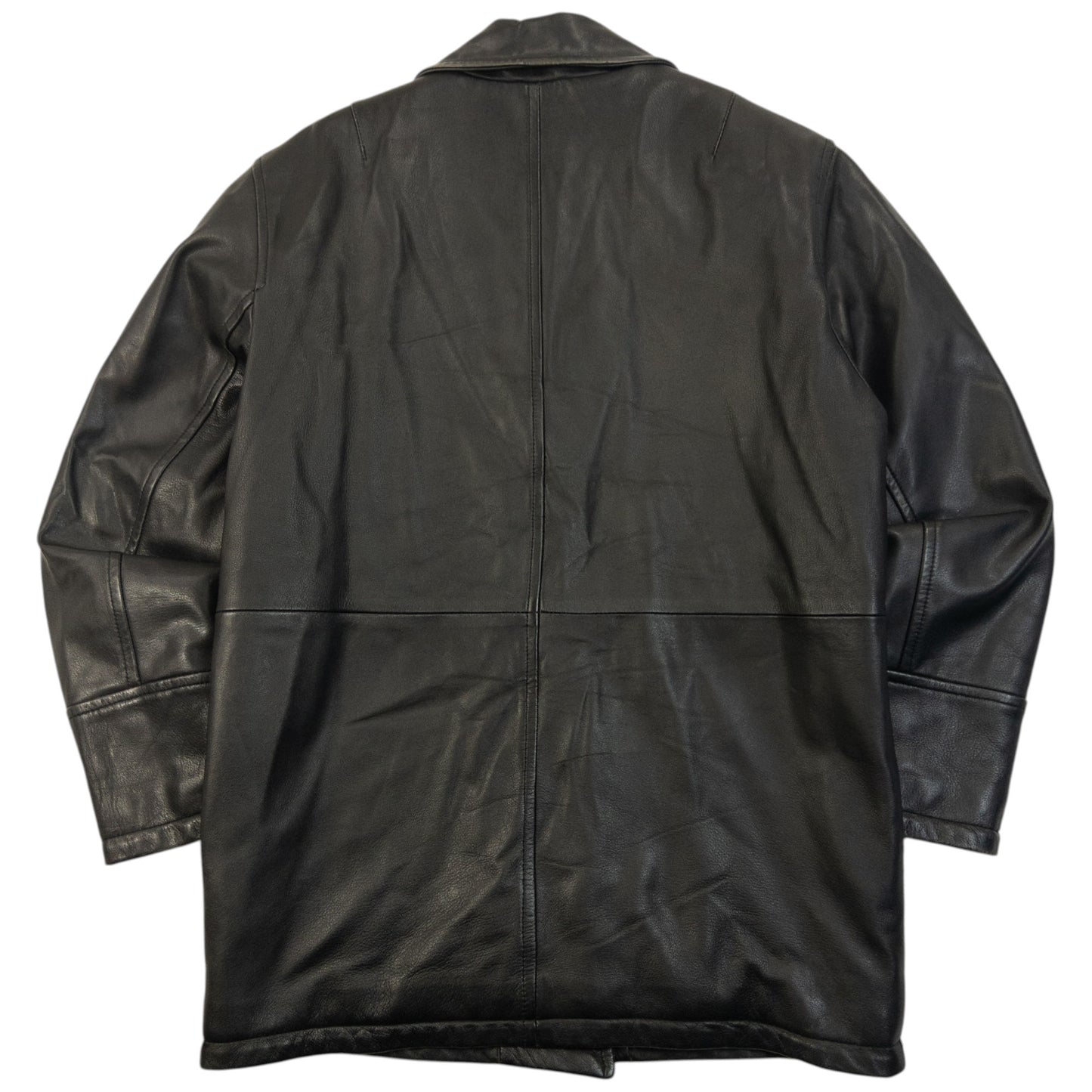 Vintage 2000s Burberry Nova Check Lined Leather Jacket Size M