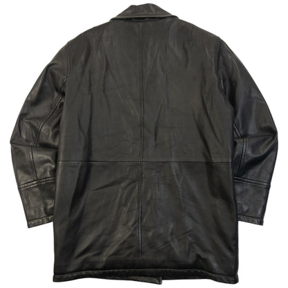 Vintage 2000s Burberry Nova Check Lined Leather Jacket Size M