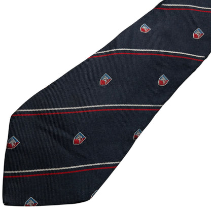 Vintage 90s Burberry Striped Monogram Silk Tie