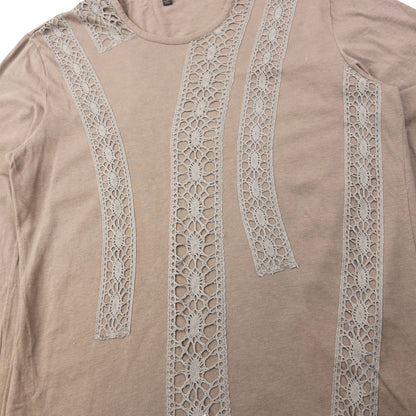 Vintage Burberry Lace Detail Long Sleeve T Shirt Size S