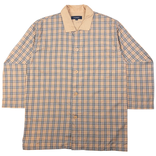 Vintage Burberry Nova Check Long Sleeve Button Up Pyjama Shirt Size M