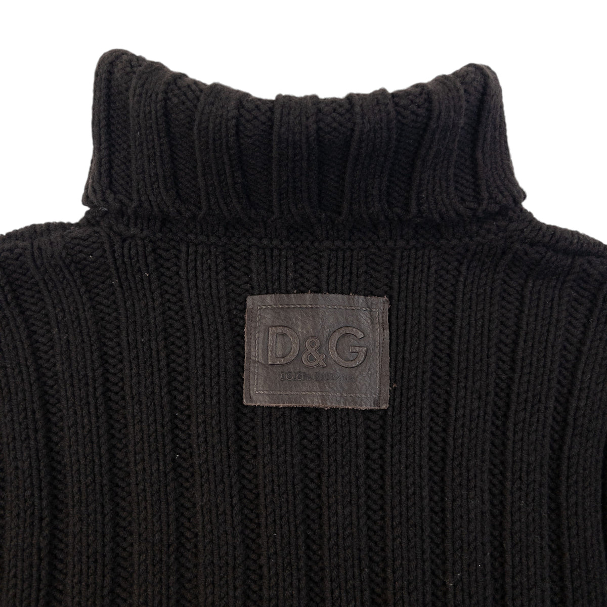 Vintage 2000s Dolce & Gabbana Ribbed Knit Turtleneck Jumper Size S