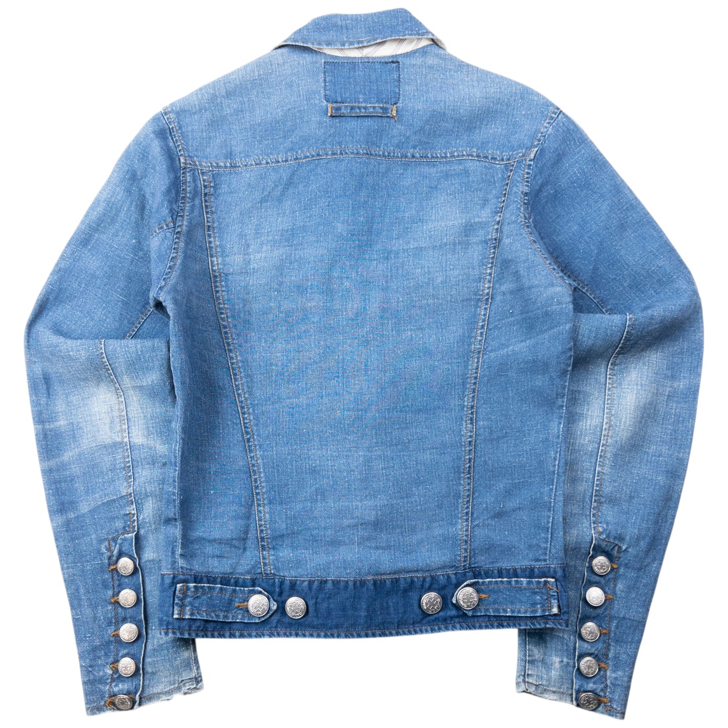 Vintage 2000s Jean Paul Gaultier Linen Denim-Look Button Up Jacket Womens Size S