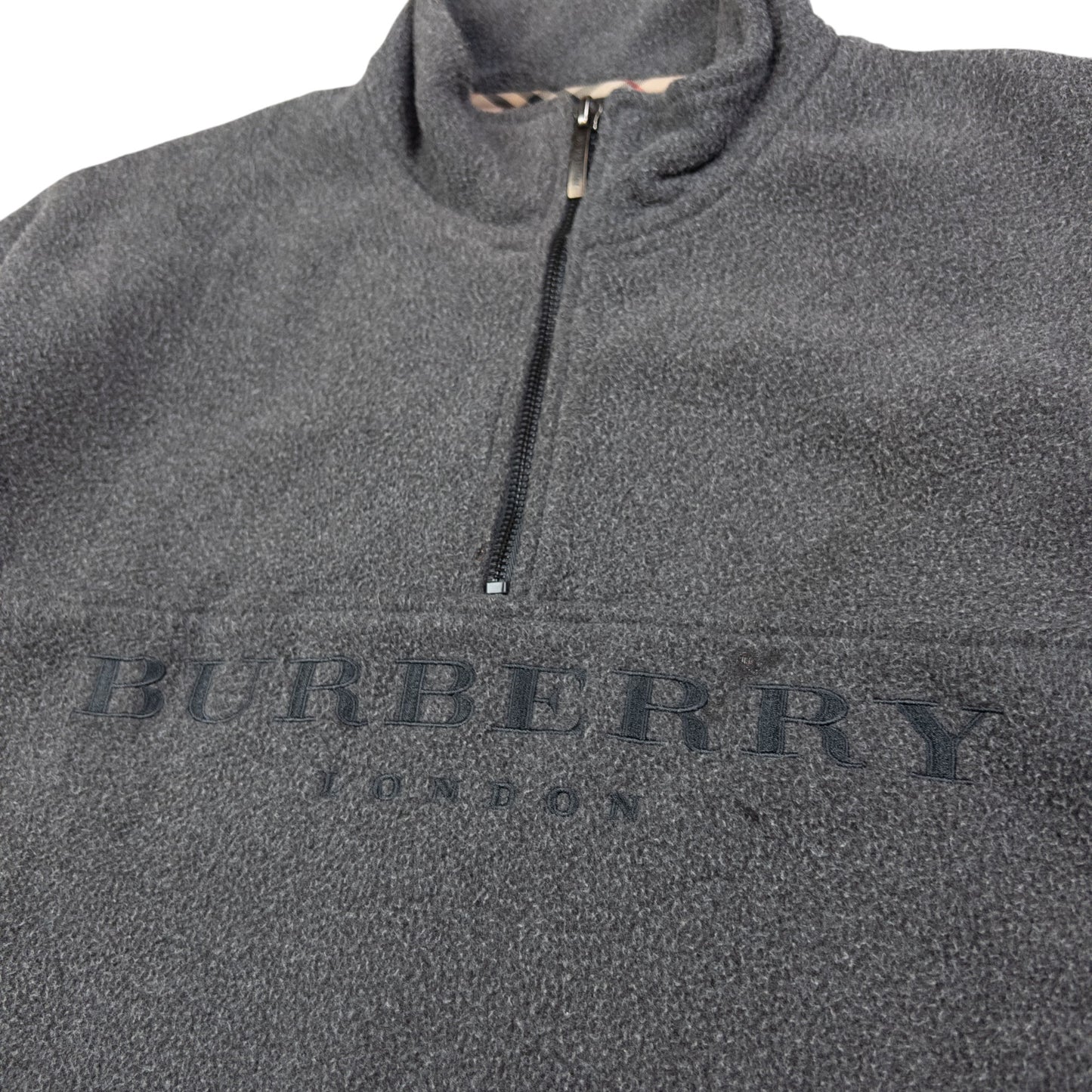 Vintage Burberry Q Zip Fleece Sweatshirt Size M