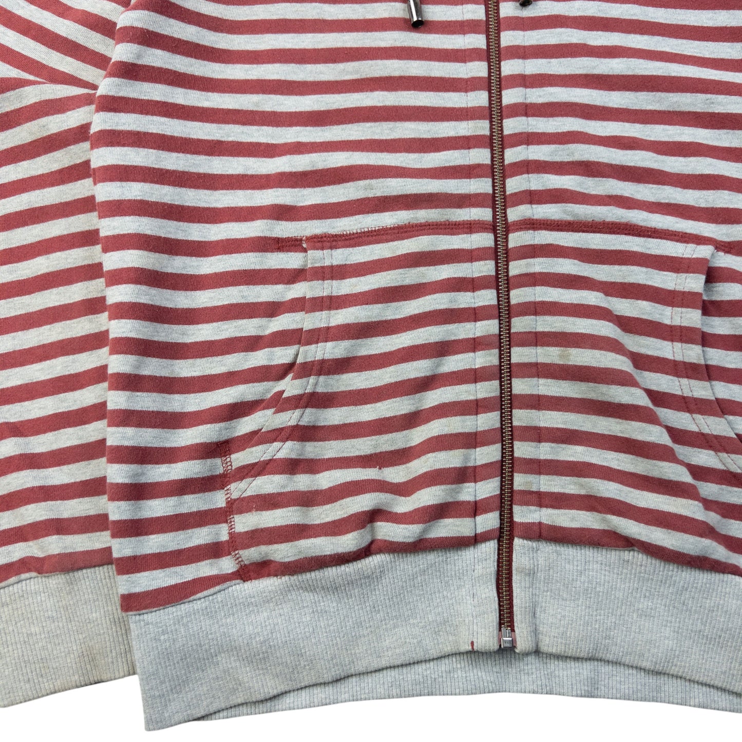 Vintage 2000s Burberry Black Label Striped Zip Up Hoodie Size M