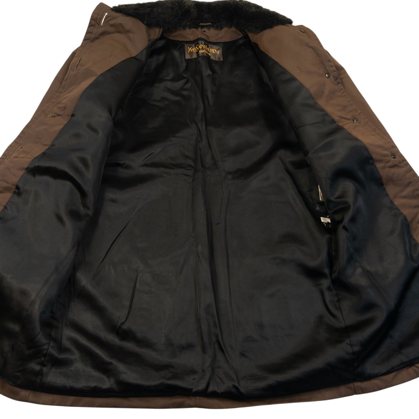 Vintage 90s YSL Yves Saint Laurent Fur Collar Jacket Womens Size L