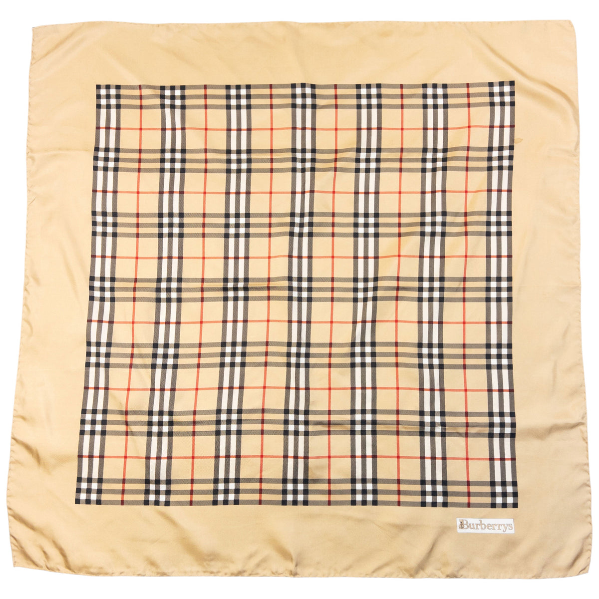 Vintage 90s Burberry Nova Check Silk Scarf