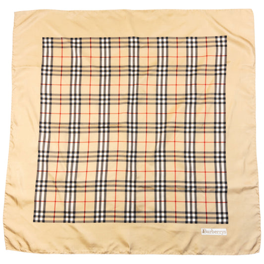 Vintage 90s Burberry Nova Check Silk Scarf