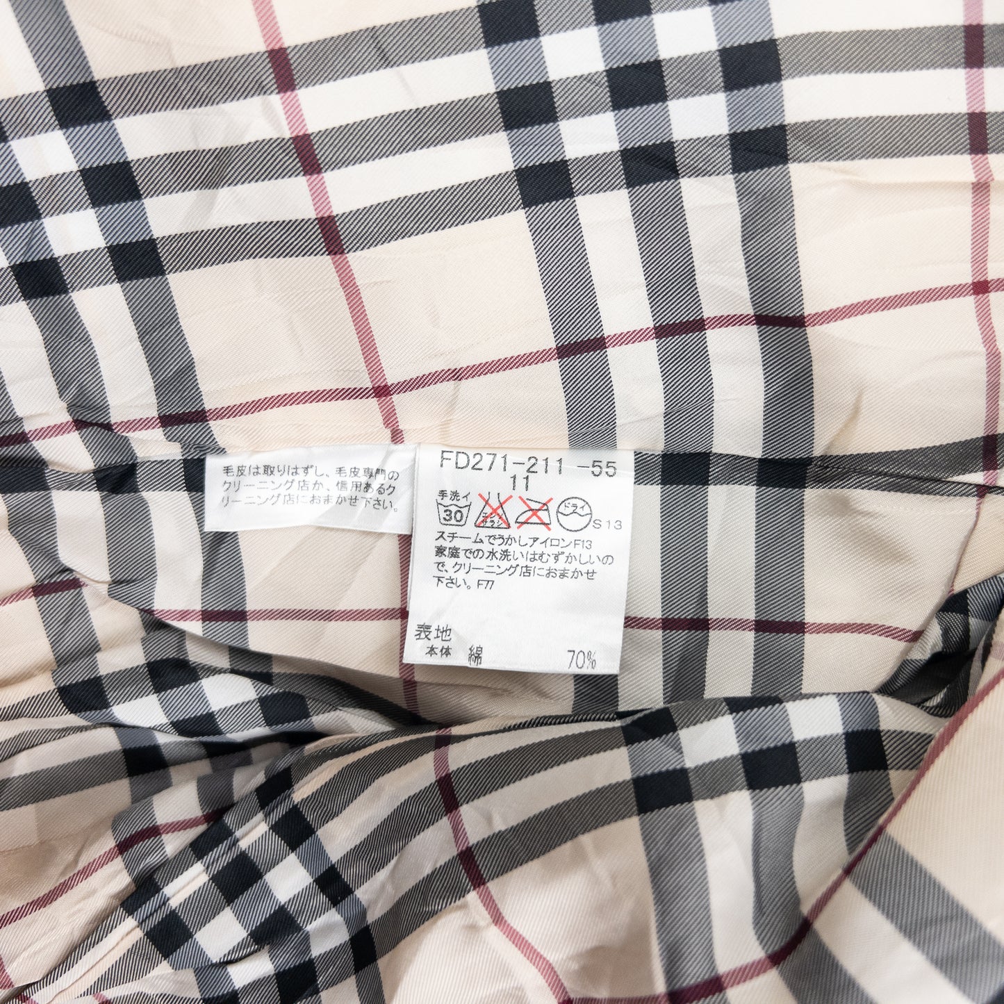 Vintage 2000s Burberry Nova Check Lined Fur Collar Quilted Jacket Womens Size L