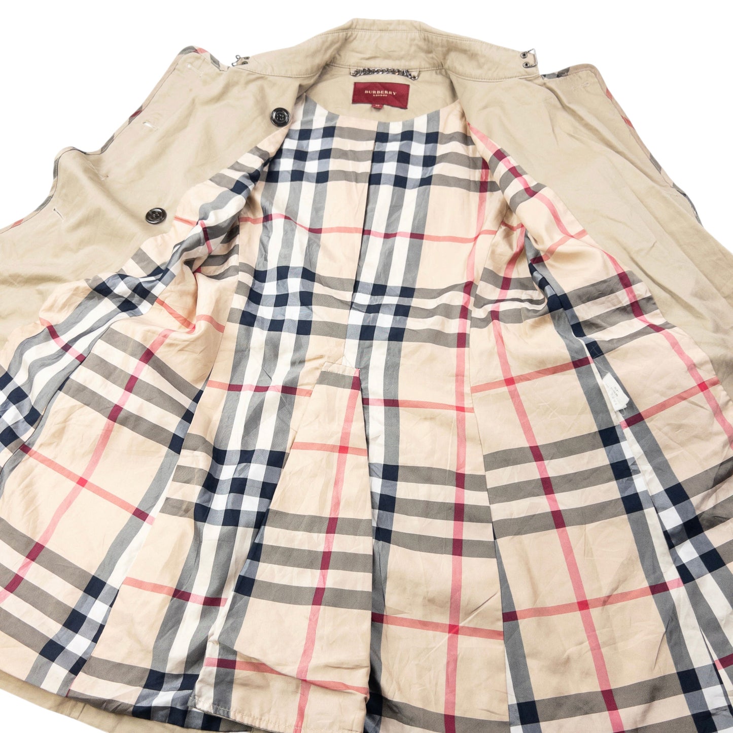 Vintage 2000s Burberry Nova Check Lined Belted Trench Jacket Womens Size M