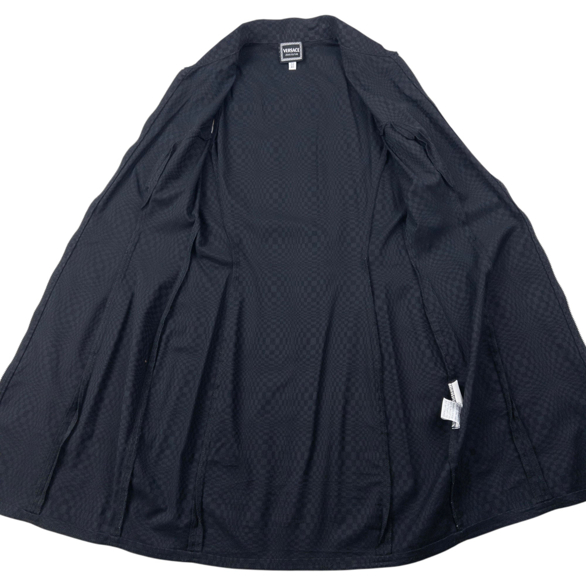 Vintage 90s Versace Jeans Couture Full Zip Collar Dress Womens Size M