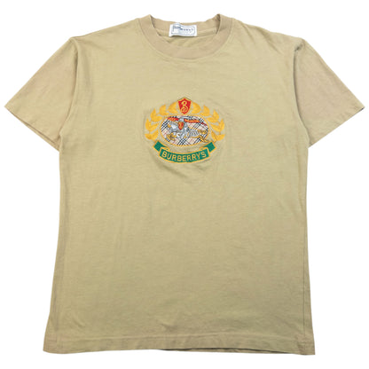 Vintage 90s Burberry Embroidered T Shirt Size S
