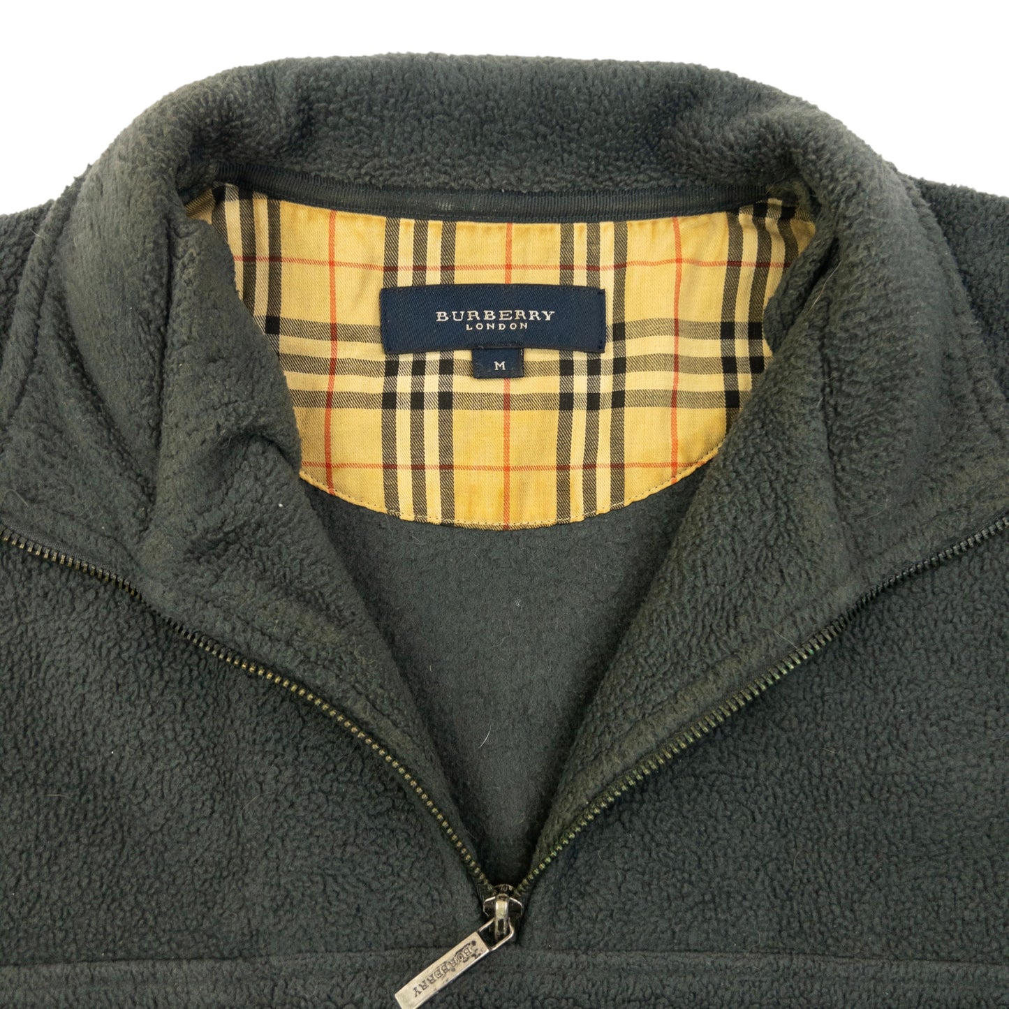 Vintage 2000s Burberry Q Zip Fleece Sweatshirt Size M