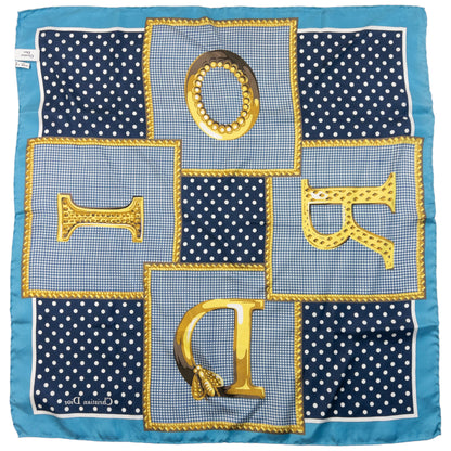 Vintage 2000s Dior Polka Dot Silk Scarf