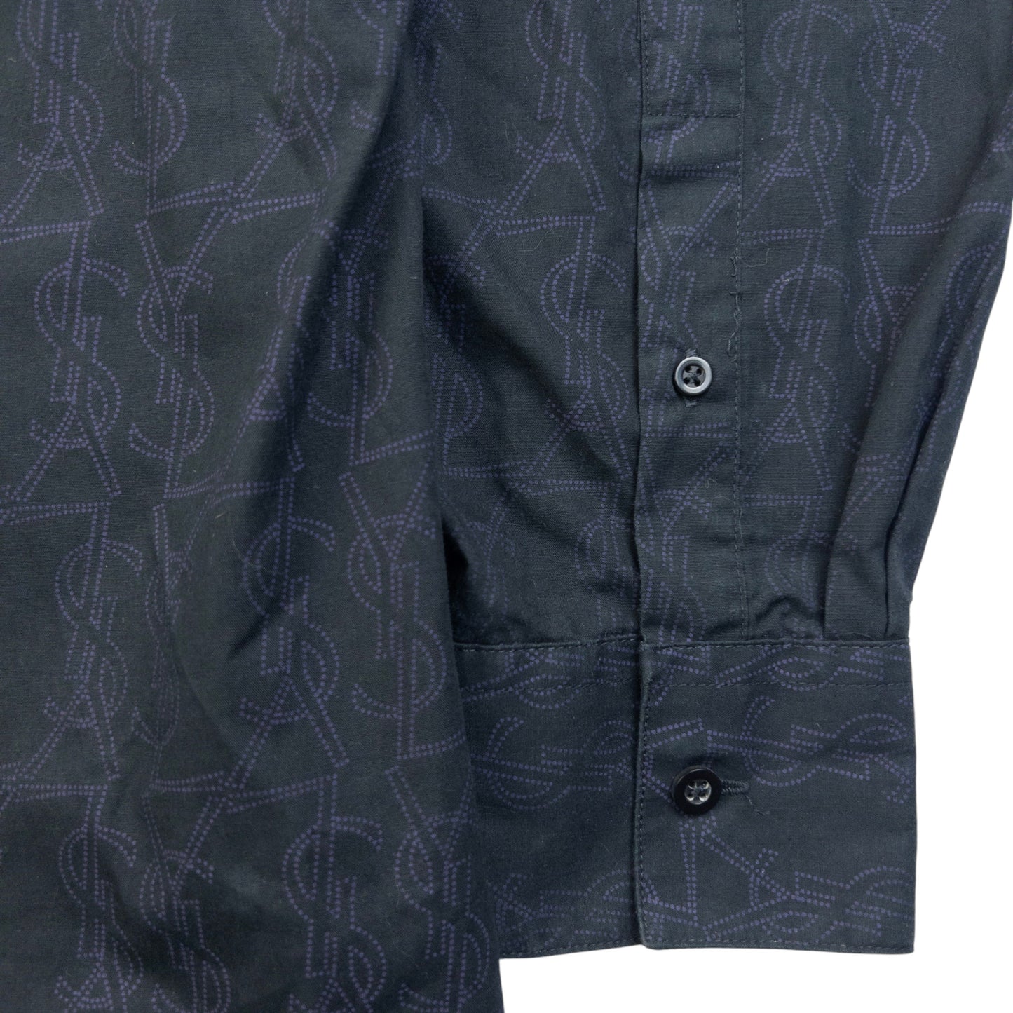 Vintage 2000s YSL Yves Saint Laurent Monogram Long Sleeve Button Up Shirt Size XL