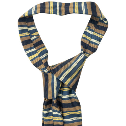 Vintage 90s Issey Miyake Striped Silk Tie