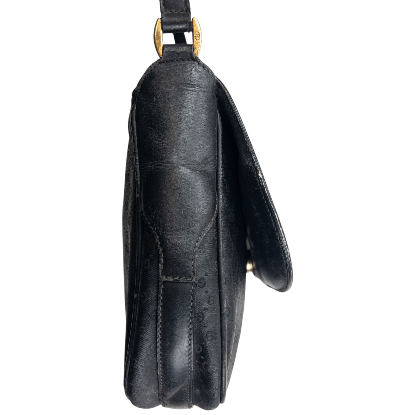 Vintage 80s Gucci Monogram Leather Crossbody Bag