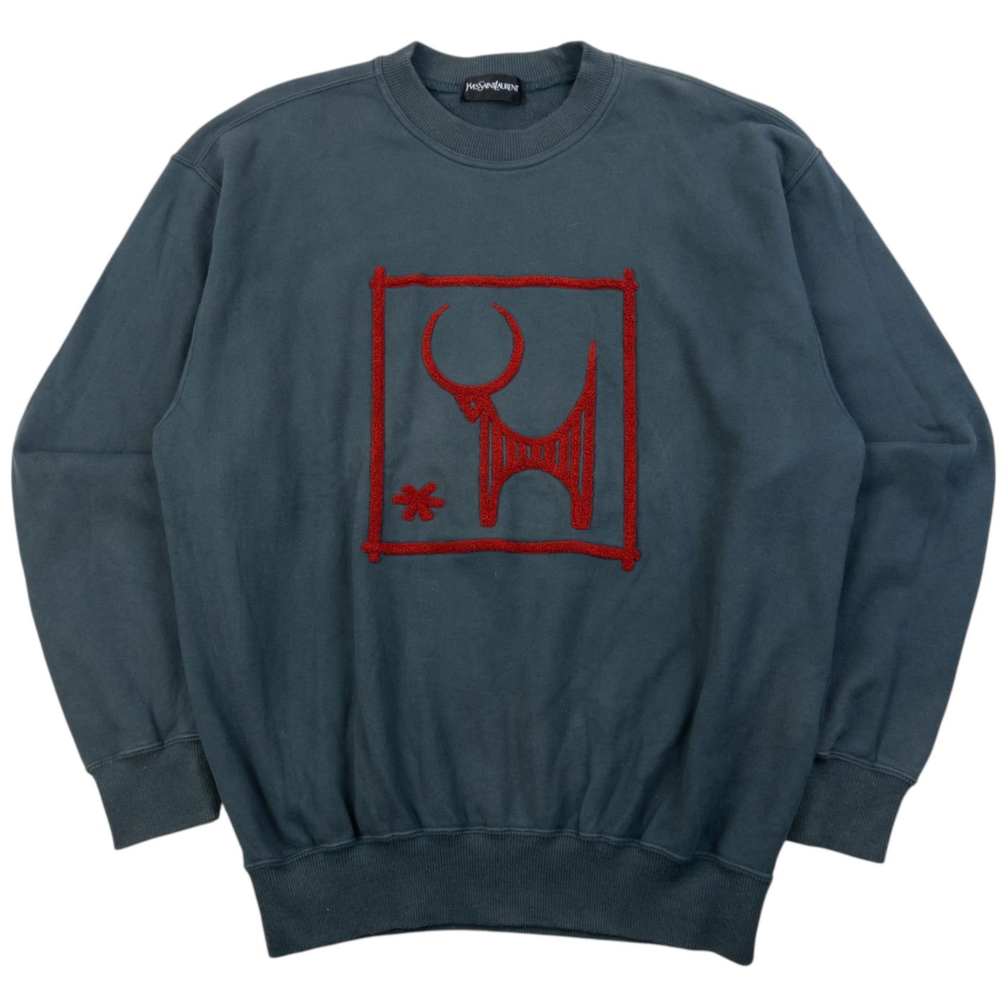 Vintage 90s YSL Yves Saint Laurent Applique Sweatshirt Size S
