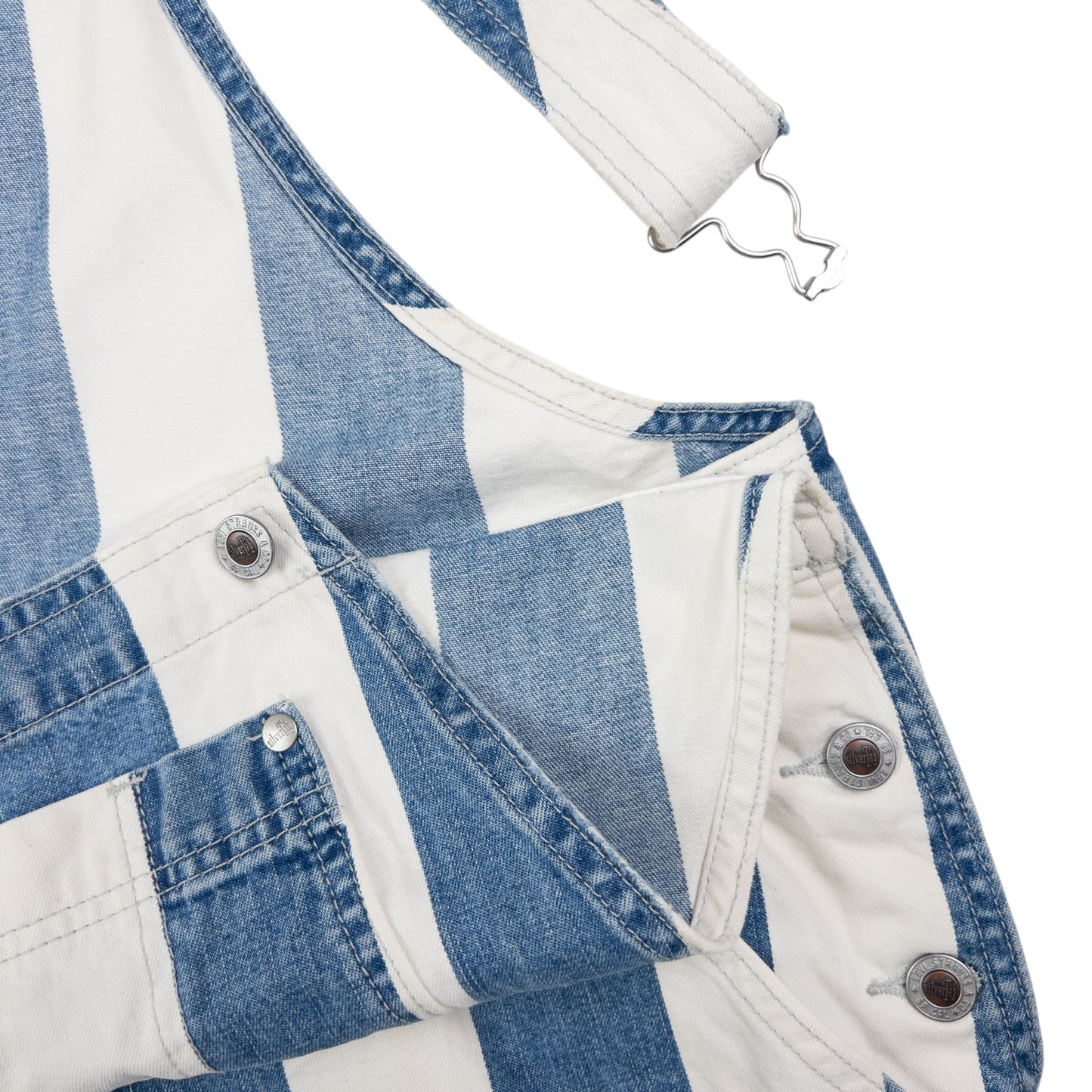 Vintage Levi's Silver Tab Striped Dungarees Size M