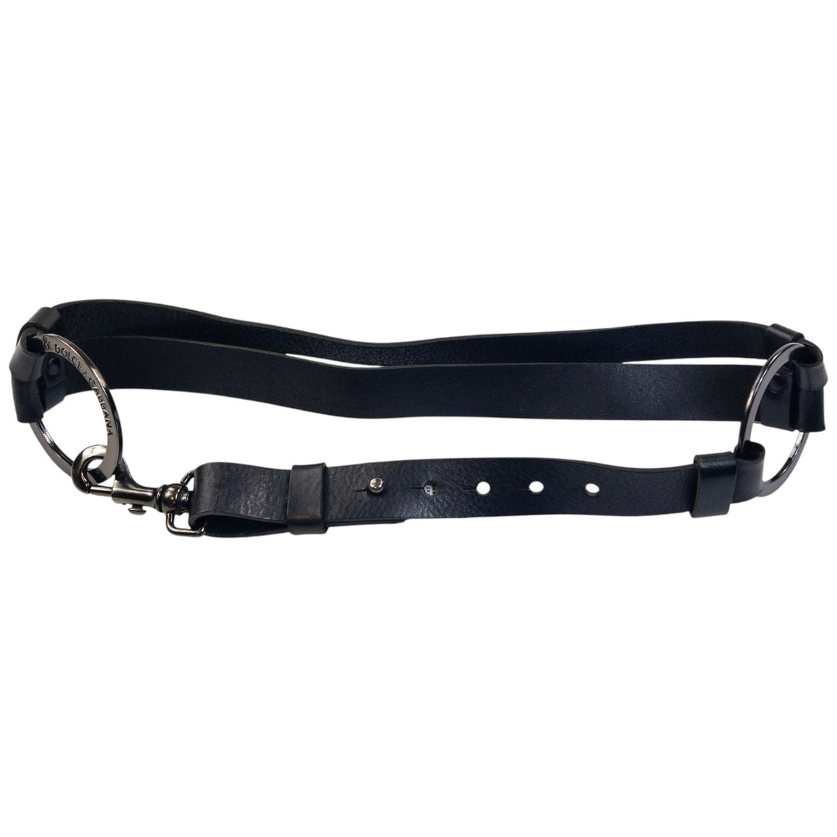 Vintage 2000s Dolce & Gabbana Leather Clip Ring Belt Size M
