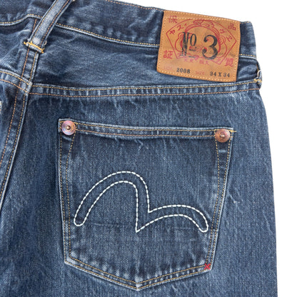 Vintage 2000s Evisu Double Gull Embroidered Japanese Denim Jeans Size W32