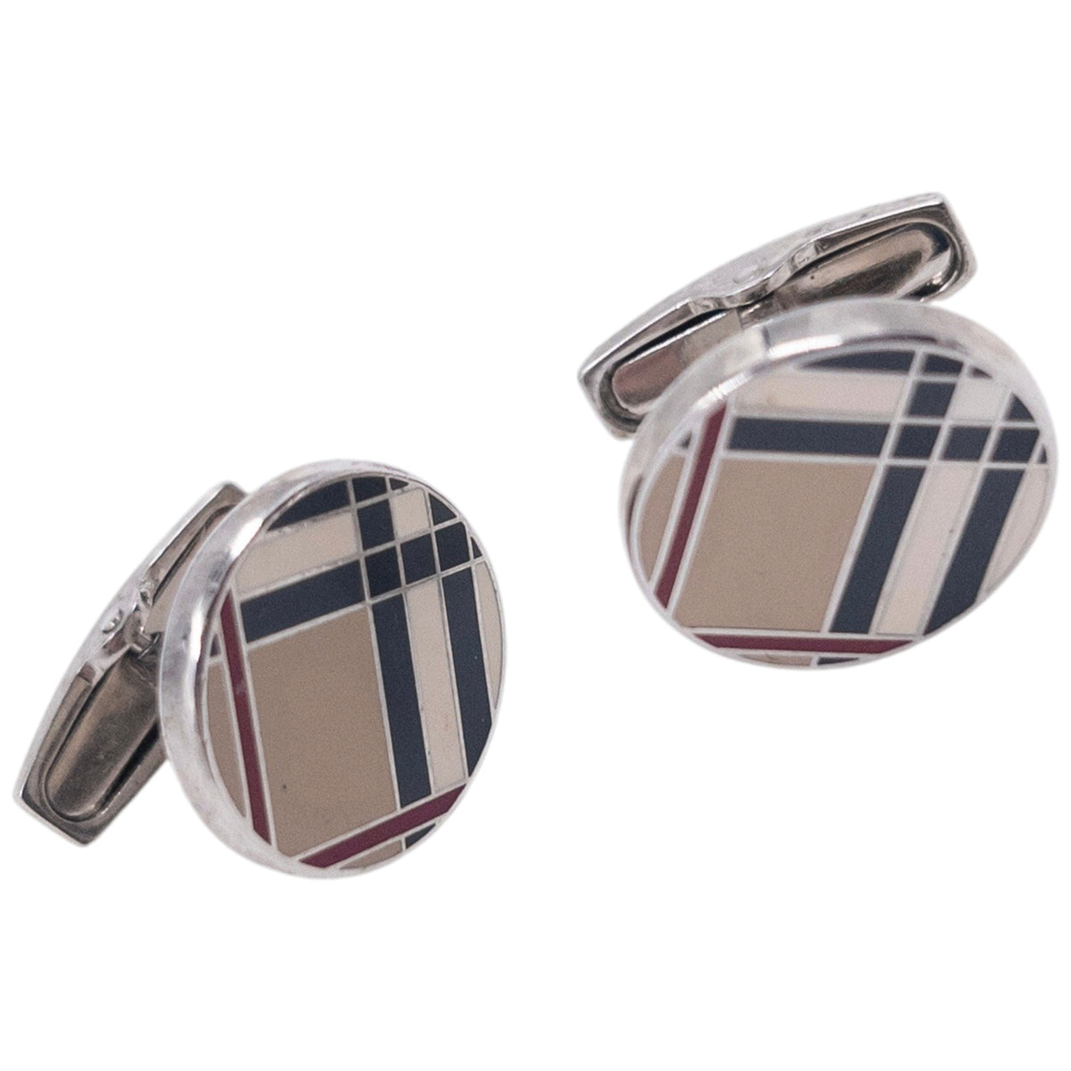 Vintage 2000s Burberry Nova Check Cufflinks
