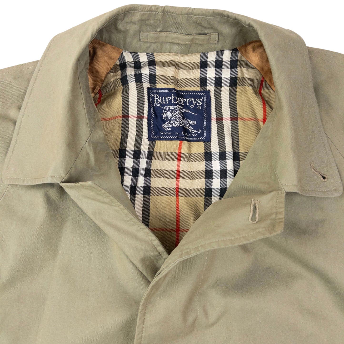 Vintage 90s Burberry Nova Check Lined Trench Jacket Size XL