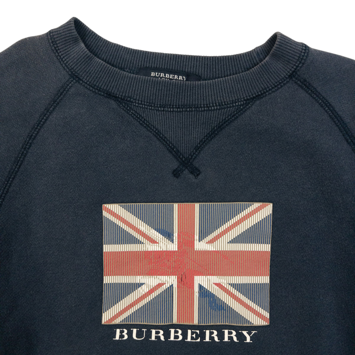 Vintage 2000s Burberry Union Jack Graphic Sweatshirt Womens Size XXS