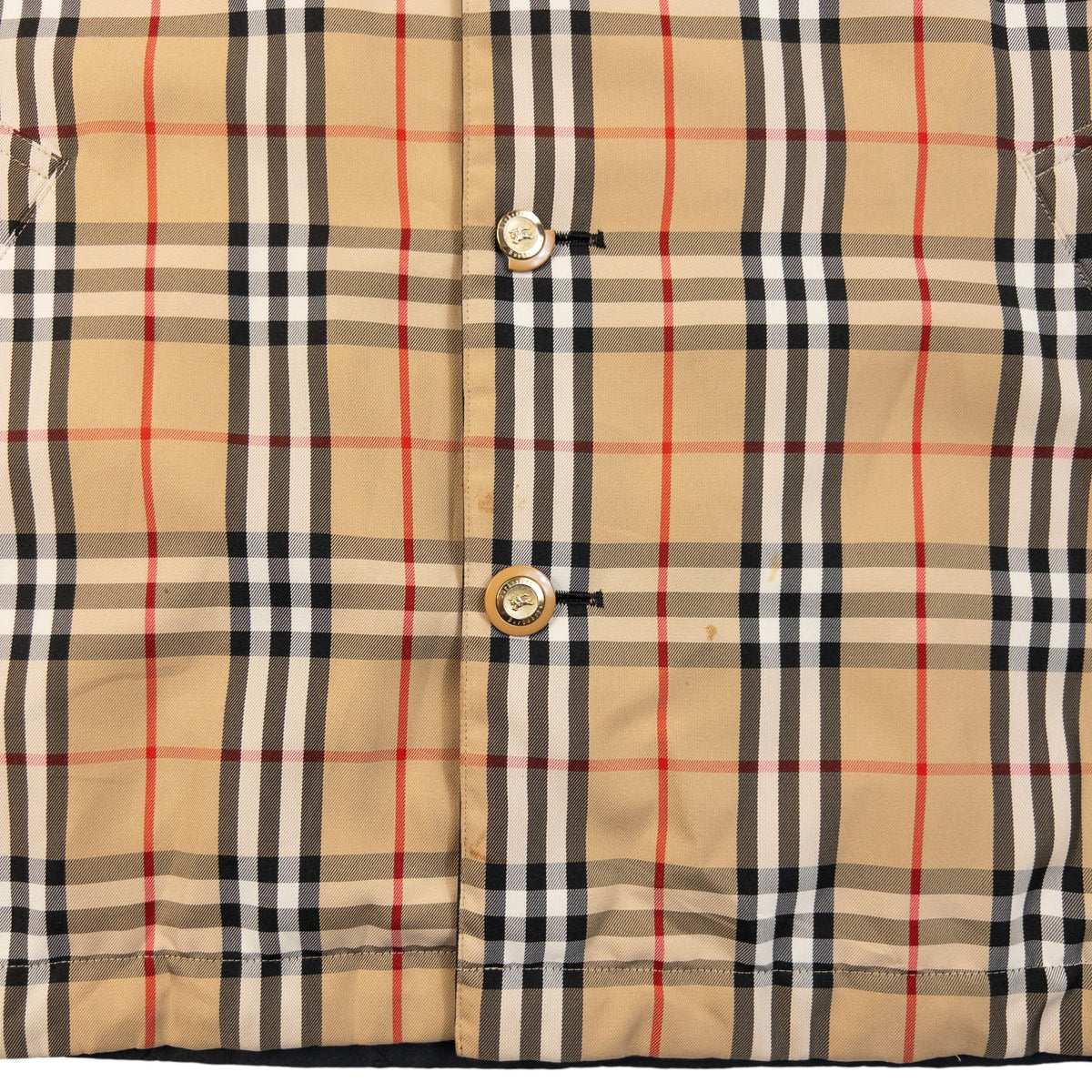 Vintage 90s Burberry Nova Check Quilted Reversible Jacket Size M