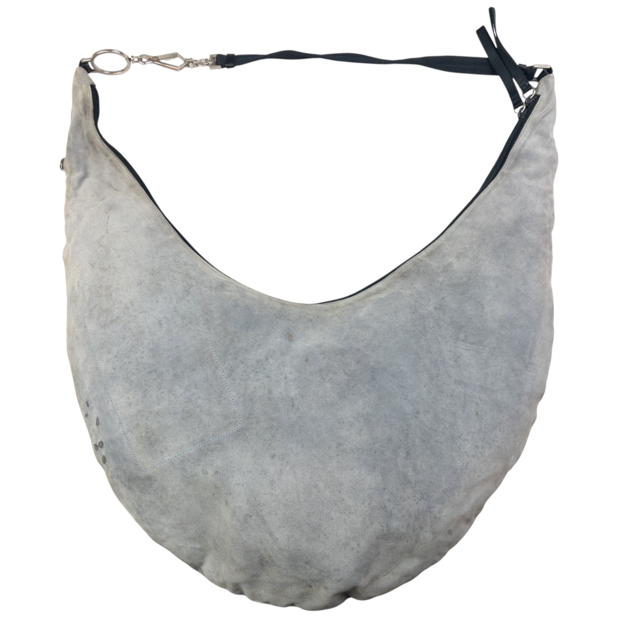 Vintage Prada Suede Crescent Shoulder Bag