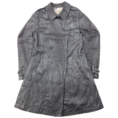 Vintage 2000s Burberry Metallic Trench Jacket Womens Size M