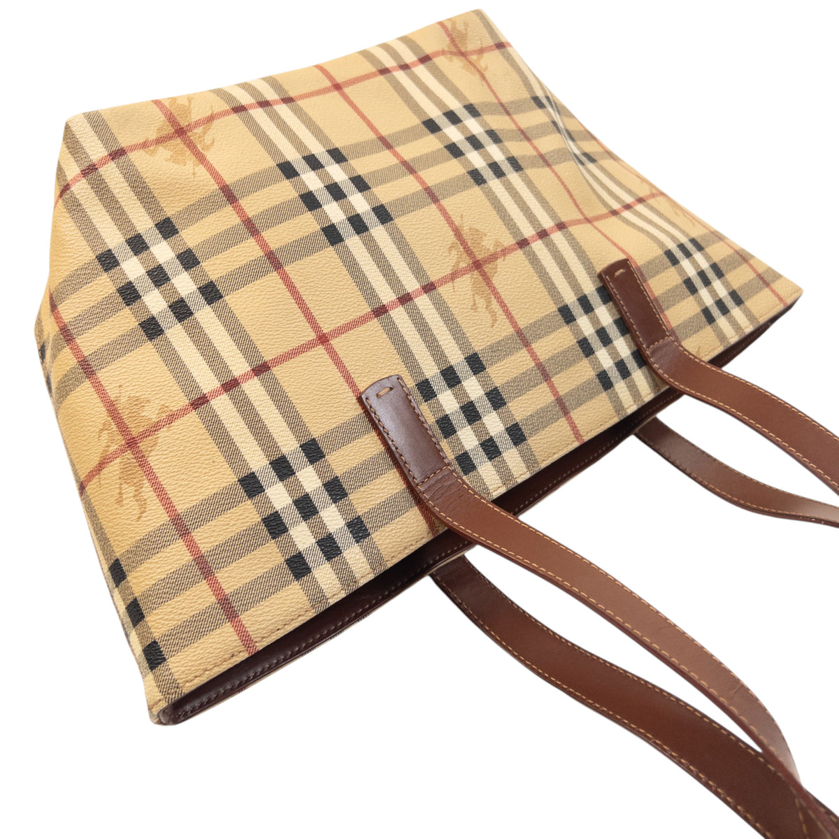 Vintage 2000s Burberry Nova Check Leather Shoulder Bag