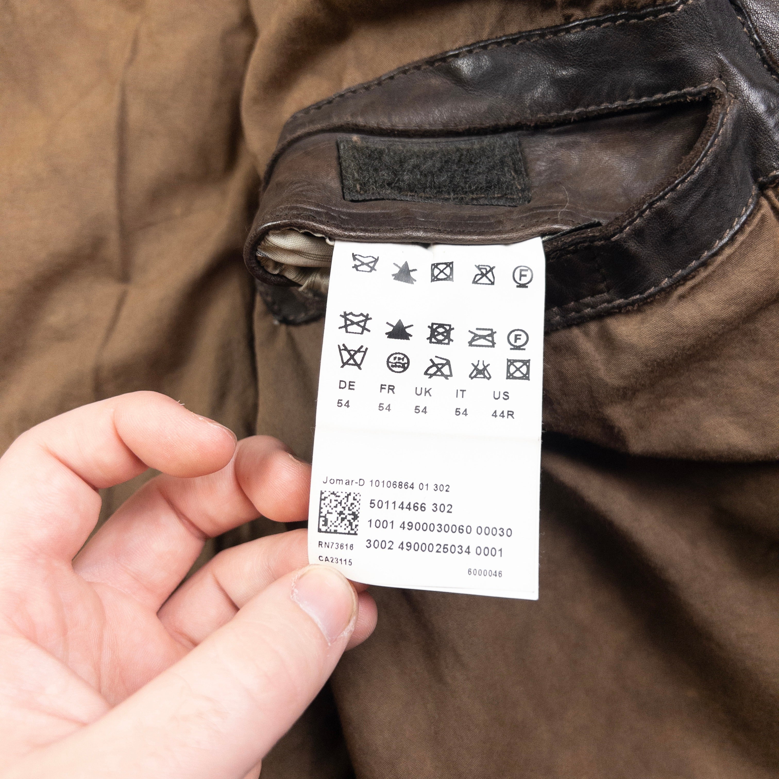 Vintage Hugo Boss Zip Up Leather Jacket Size M