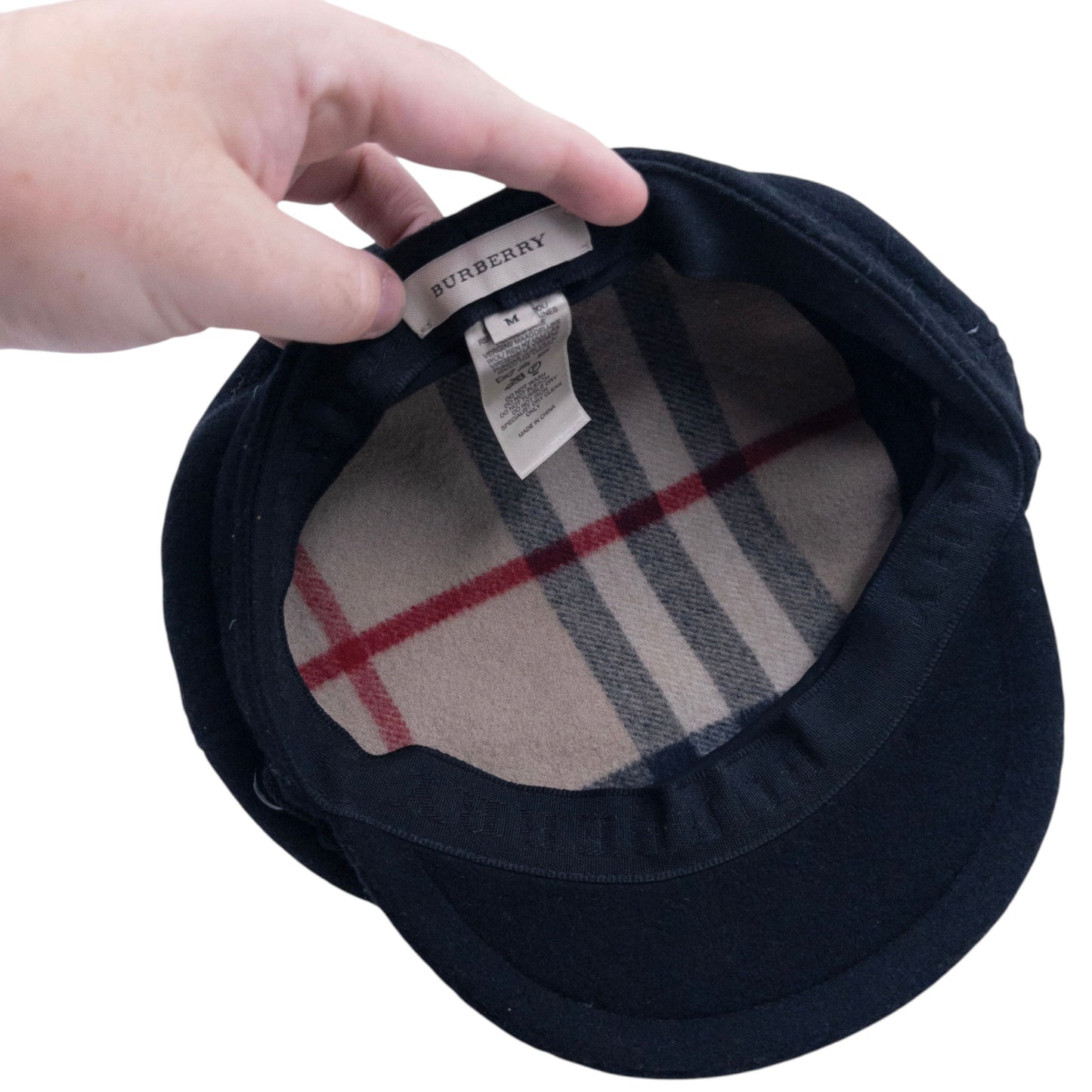 Vintage Burberry Wool Newsboy Hat Size M
