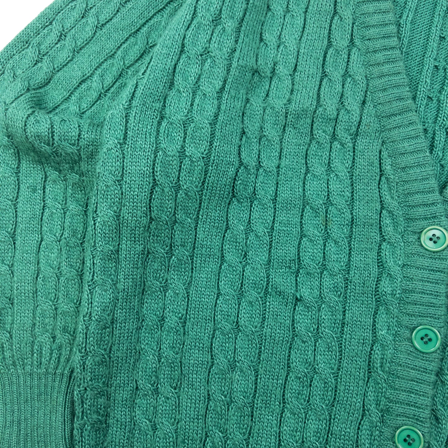 Vintage 80s Saint Laurent Rive Gauche Cable Knit Cardigan Size S