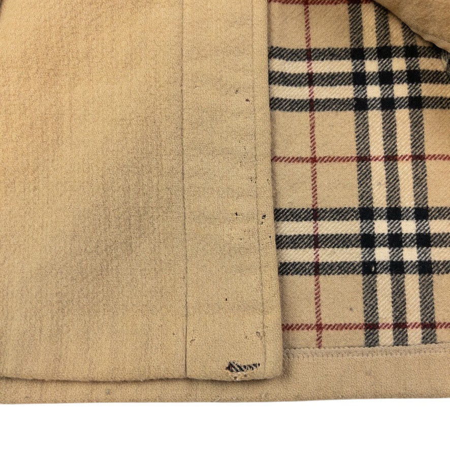 Vintage Burberry Nova Check Lined Wool Duffel Coat Jacket Size XL