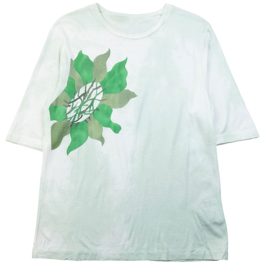 Vintage 90s Yohji Yamamoto Flower Graphic T Shirt Womens Size S