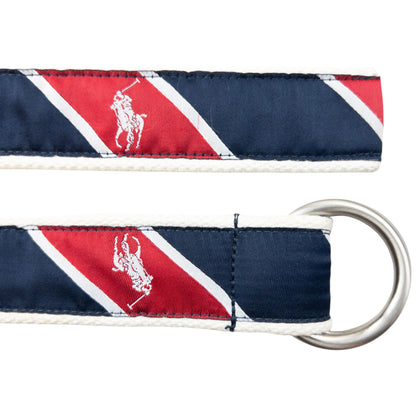 Vintage 90s Polo Ralph Lauren Striped Monogram Belt Size M