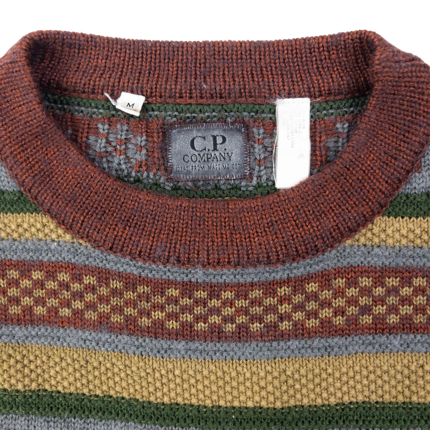 Vintage 80s CP Company Striped Knit Jumper Size S