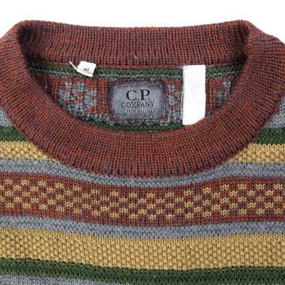Vintage 80s CP Company Striped Knit Jumper Size S