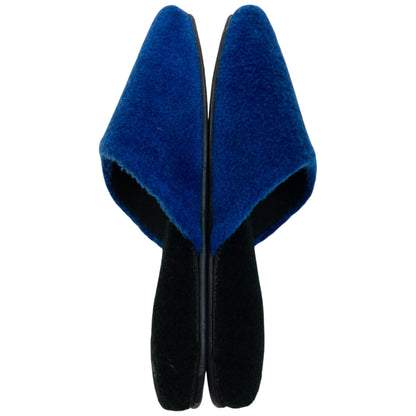 Vintage 80s YSL Yves Saint Laurent Embroidered Fleece Slippers Womens Size 6