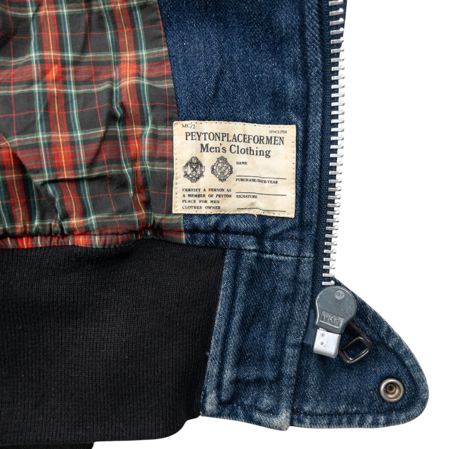 Vintage 90s PPFM Zip Up Denim Jacket Size M