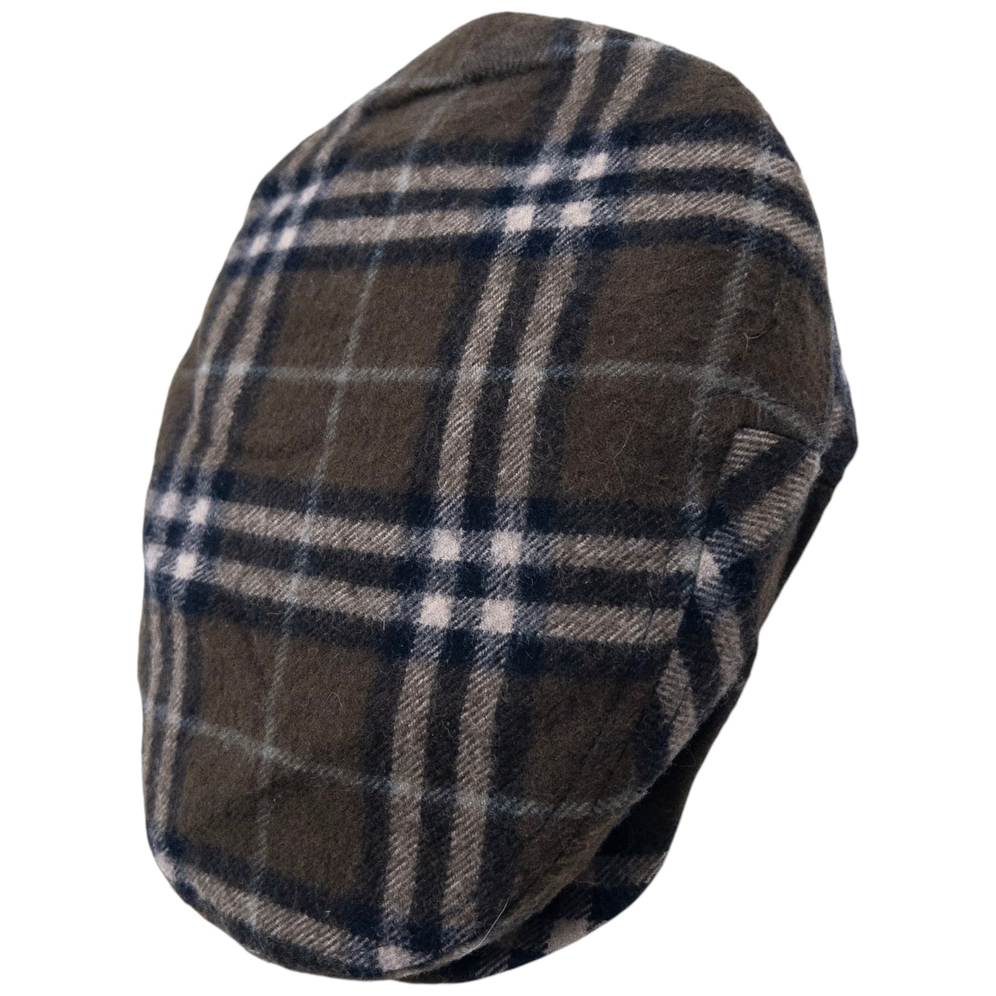 Vintage 80s Burberry Nova Check Wool Flat-Cap Hat